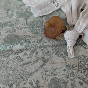 sage green Crib Sheet READY SHIP cottage trees baby Fitted bedding whimsy bunny rabbit