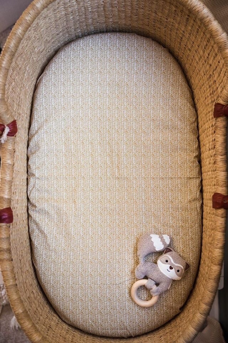 Changing Basket Cover Mustard Changing Pad Cover / Moses Etsy