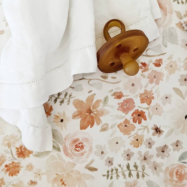 Coral Crib Sheet Etsy