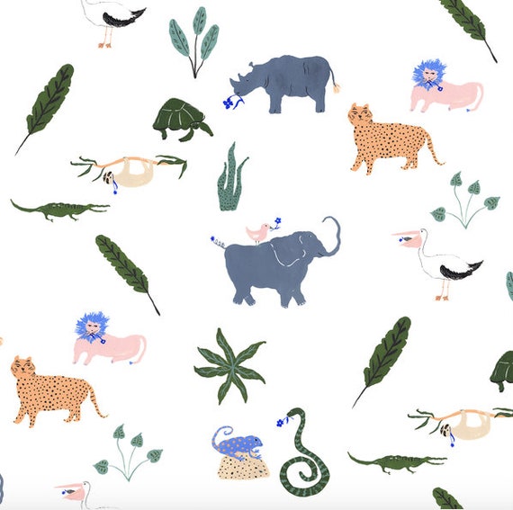 Jungle Crib Sheet Baby Bedding Sets Rino Nursery Bedding Etsy