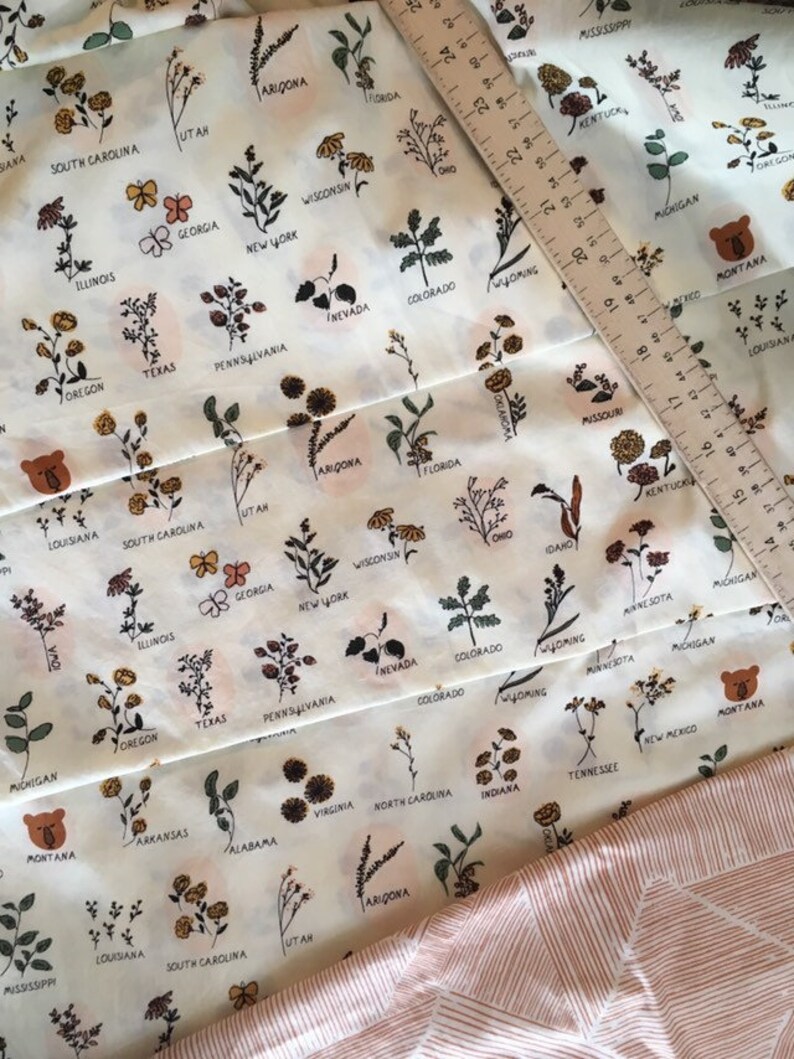 Girls Crib Bedding Boho Changing Pad Covers / Botanical Floral Etsy