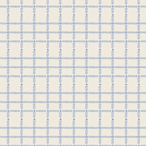 May include: A white background with a blue and white checkered pattern. The pattern is made up of small, repeated floral designs.