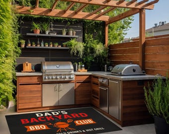 Personalized Dad's BBQ Grill Mat: Funny Backyard Barbecue Gift