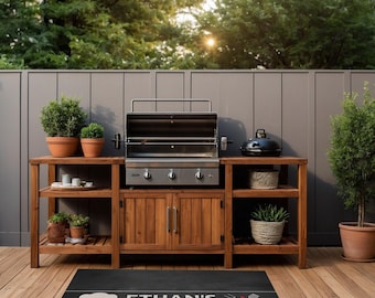 Personalized BBQ Grill Mat – Custom Patio Grill Master Gift