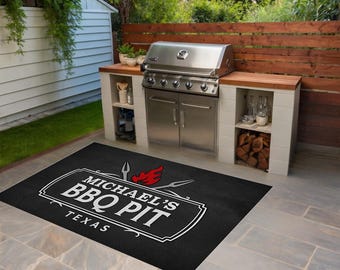 Custom BBQ Pit Grill Mat – Personalized Backyard Decor