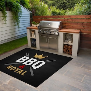 Personalized BBQ Grill Mat: Funny Father&#39;s Day Patio Decor