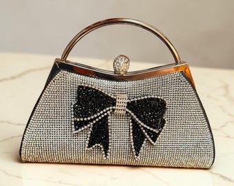 Rhinestone Bling Bow Evening Bag