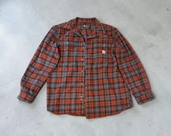 Carhartt Heavyweight Button Up Flannel Loose Fit Large