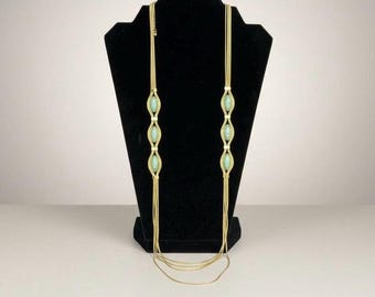 Charming Charlie Gold Tone Faux Turquoise Statement Necklace