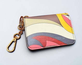 Steve Madden Keychain Vibrant Geometric Wave Wallet