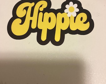 Hippie waterproof sticker, Groovy gift, Car sticker, Water bottle, laptop, Flower,  Retro stickers