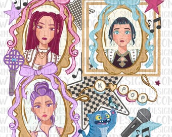 Kpop girls, frames, png download ORIGINAL DESIGNER