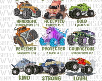 Monster, trucks, god says I am, png download ORIGINAL DESIGNER