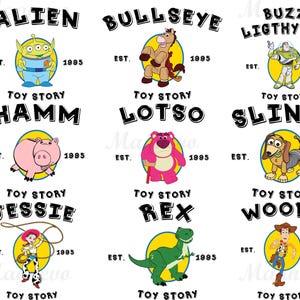 Toy Story Characters Png Bundle,Toy Story Png, Toy Story Clipart,Watercolor Toy Story Png,Family Trip Png,Vacay Mode Png,Sheriff Woody,