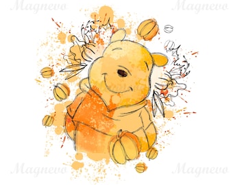 Honingbeer clipart png-aquarel, Winnie de Poeh png, Poeh met honingpot