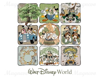 Animal Kingdom PNG Bundle, Safari Urlaub Shirt Design, Leopard Maus und Freunde Clipart, Let's Get Wild PNG Sublimation, Instant Download