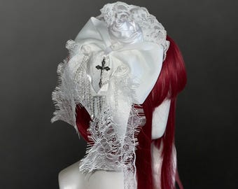 Cross Hair Clips Heart Black Red Gothic Lolita Victorian 