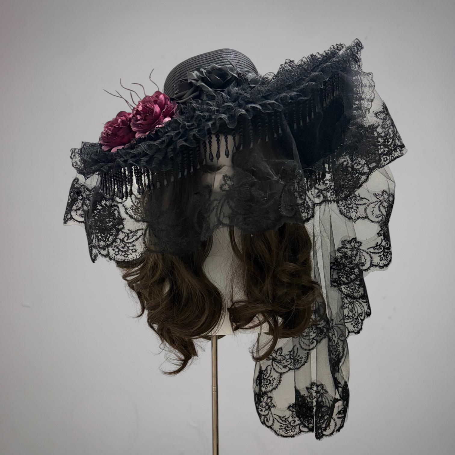 Elegant Black Beaded Fringe Cap Shop 1920s Headpieces - Beaded Pearl Tassel Cap | BABEYOND main image 3