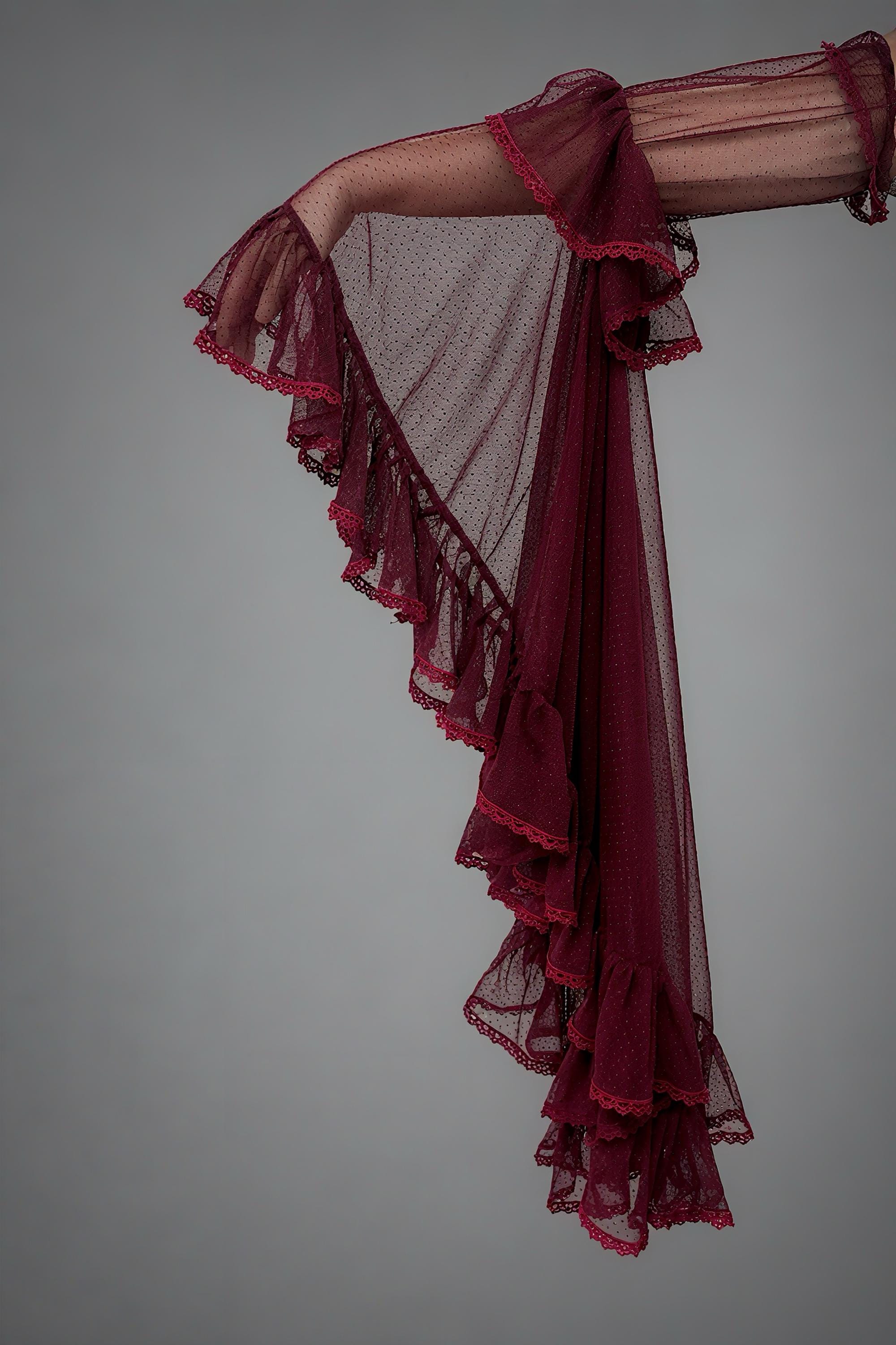 Hime Sleeves Gothic Romantic Detachable Arm Sleeves Sheer Ruffle Lace ...