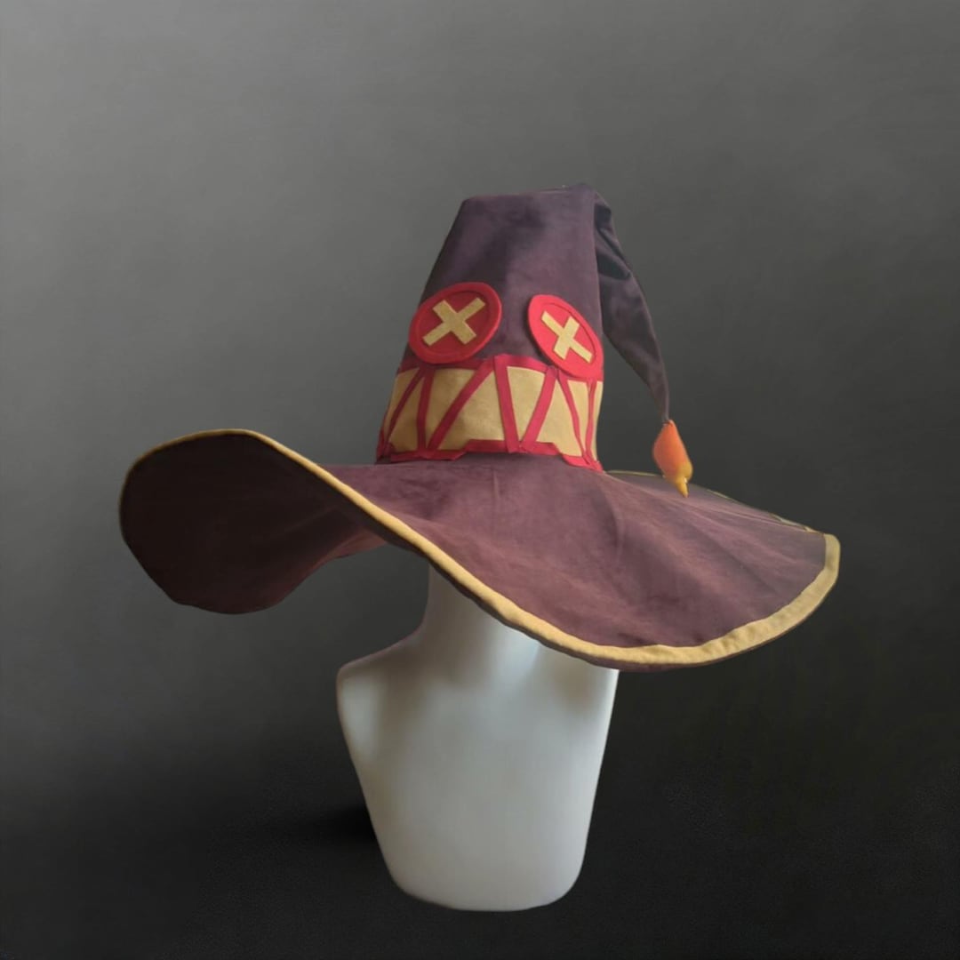 Megumin Wizard Hat: Konosuba Inspired Cosplay Witch Hat, Shapeable Brim ...