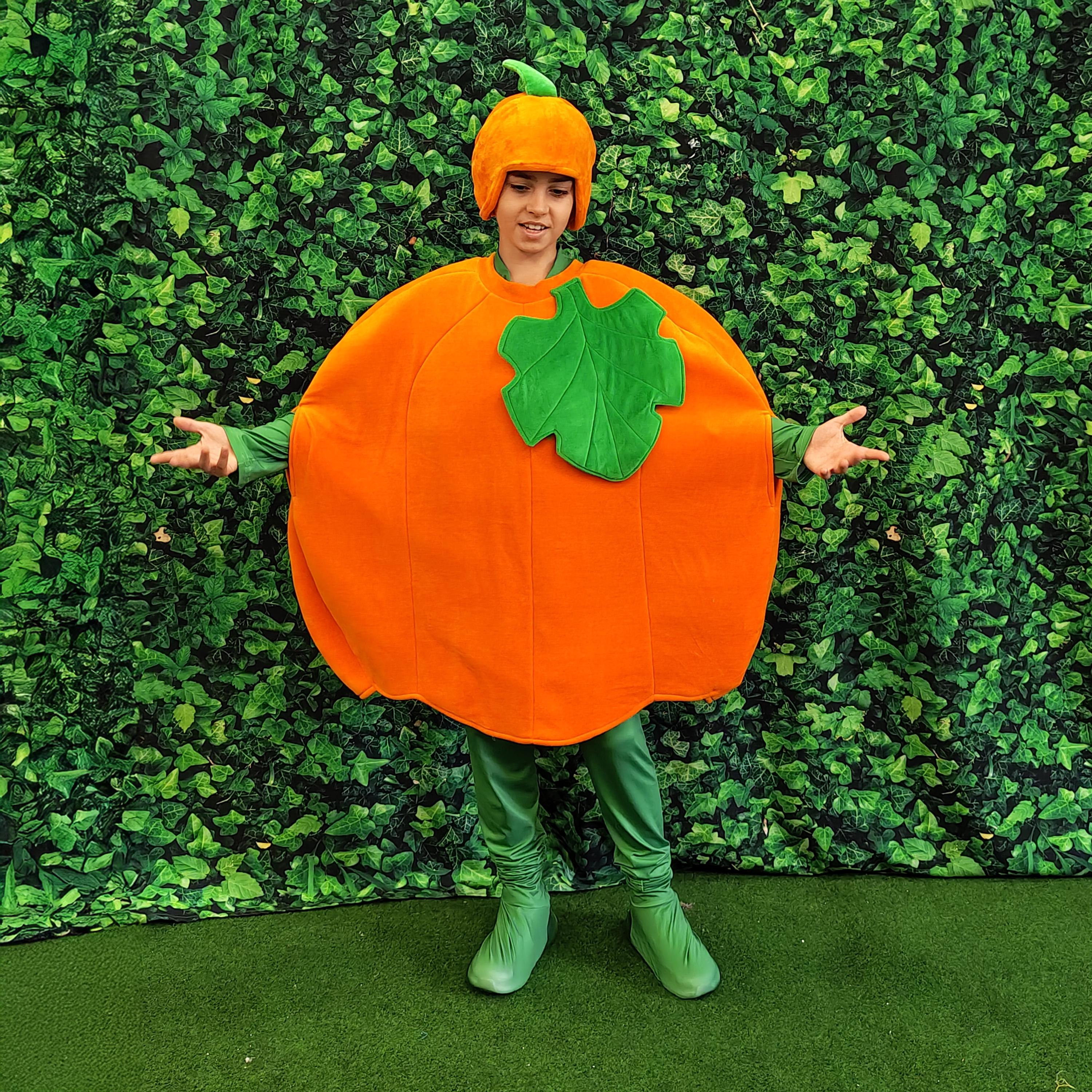 Costume Da Zucca Halloween Per Bambini - Set Completo Con Cappello E Borsa Per Festa E Carnevale 1038276
