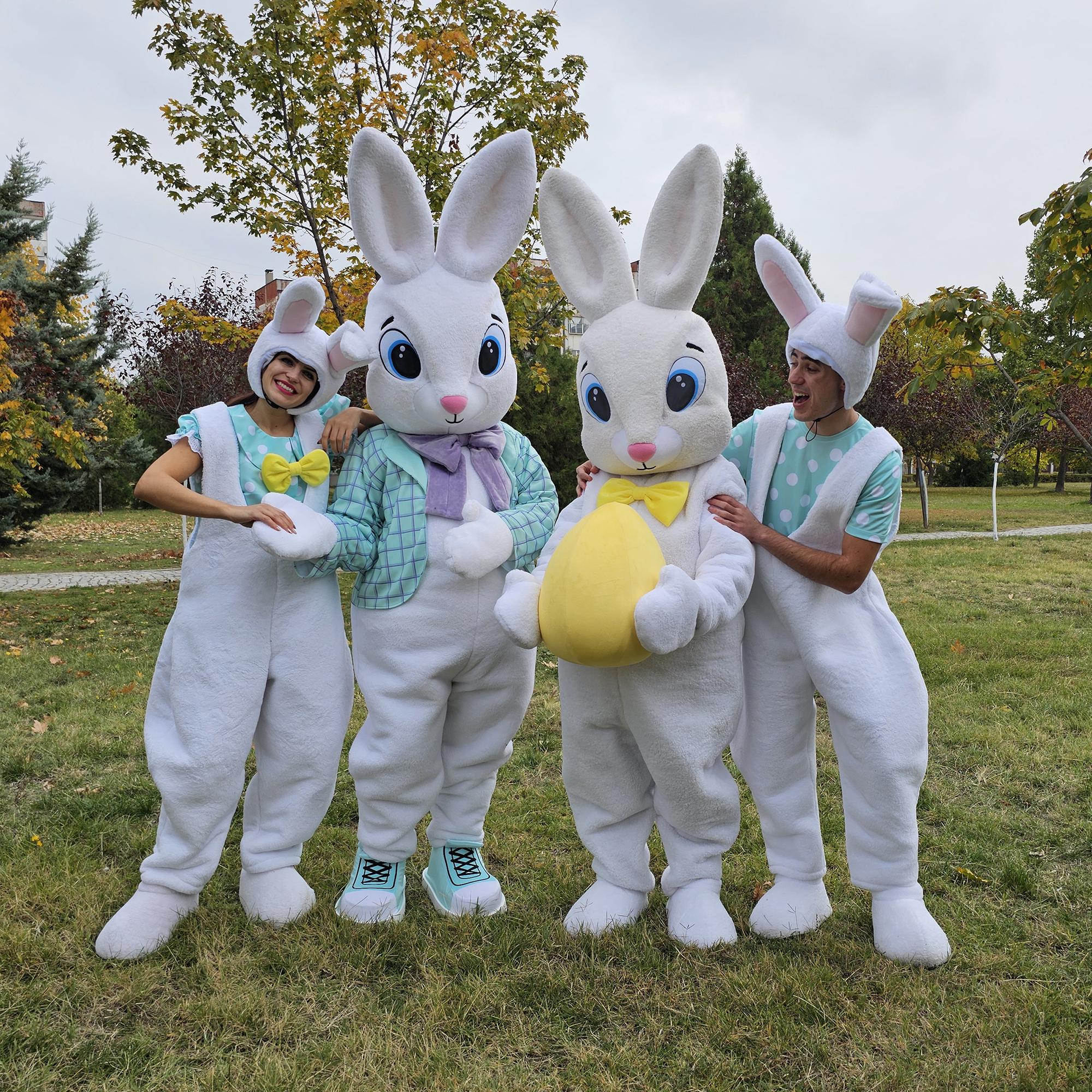 Easter Bunny Mascot Costume Set | 2 Mascots, 2 Performer Outfits ...