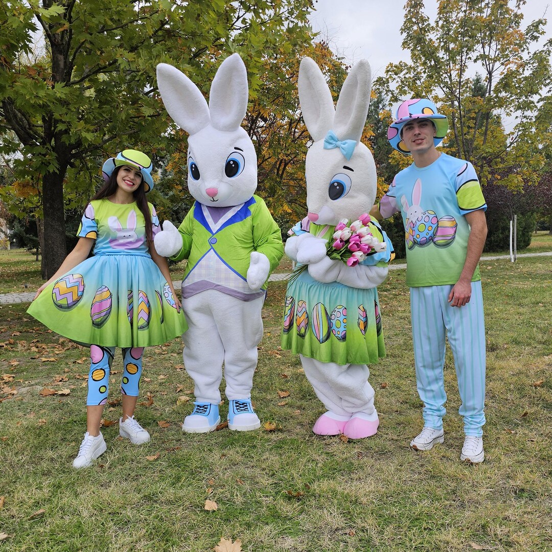 Easter Bunny Mascot Costume Set | Coordinated Performer Outfits ...