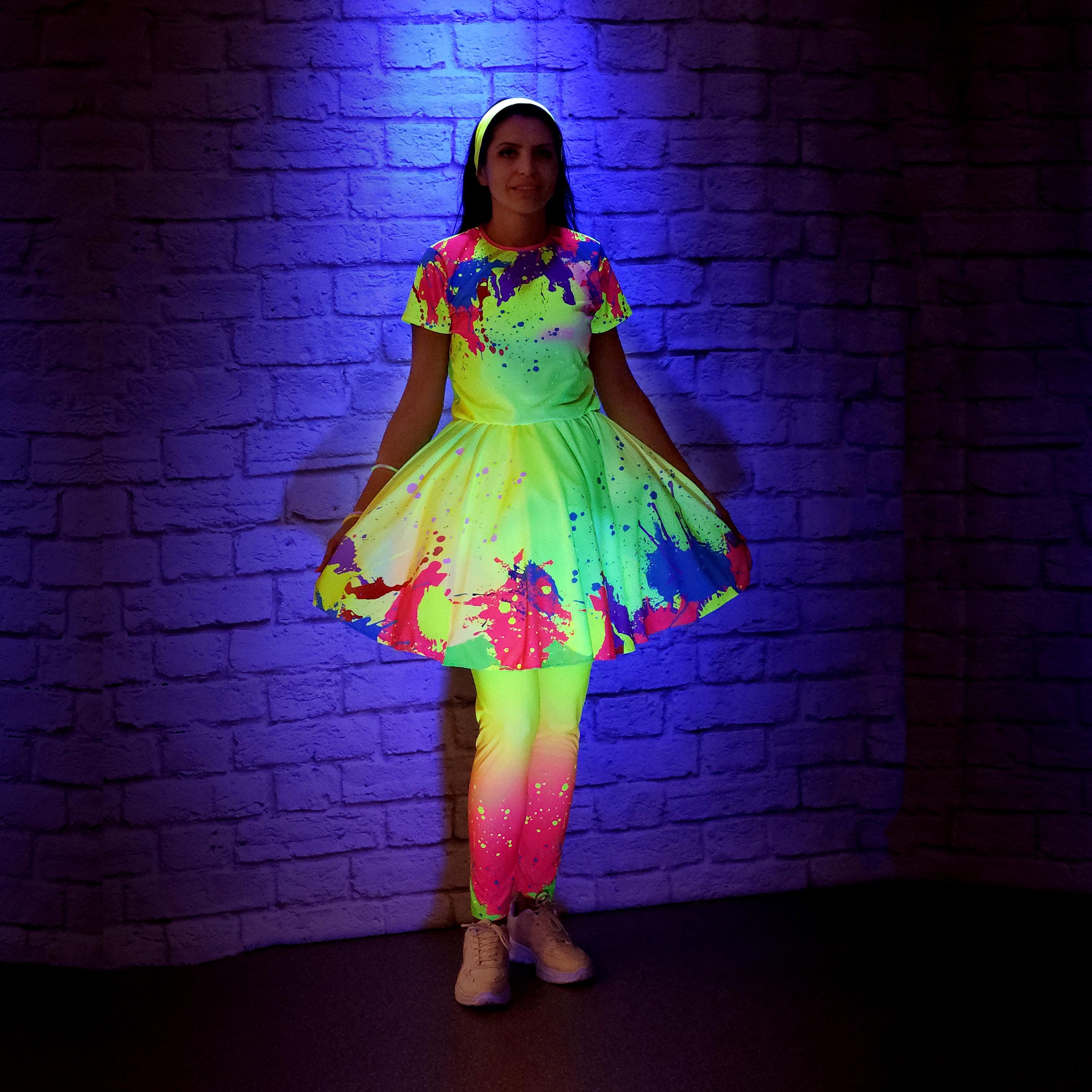 open lace back dress Lola and The Boys Neon Sequin Ruffle Dress 6