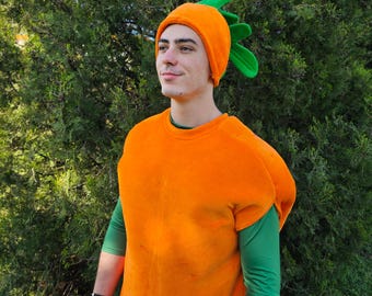 Adult Carrot Costume: 4-Piece Halloween Vegetable Outfit