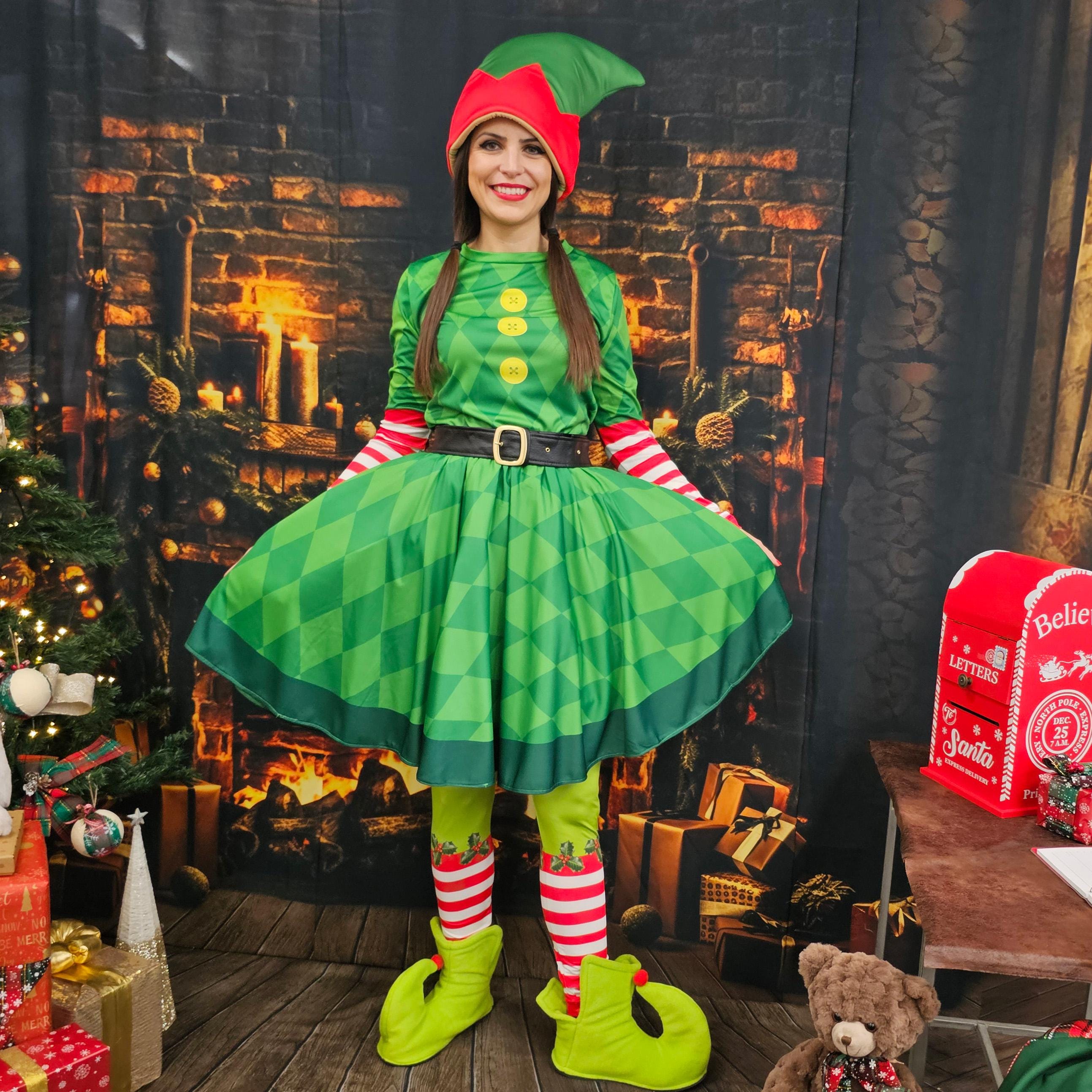 Christmas Elf Costume for Women: Green Elf Suit With Hat, Pants, Shoes, Belt - Etsy Christmas Elf Costume for Women: Green Elf Suit With Hat, Pants, Shoes, Belt - Etsy