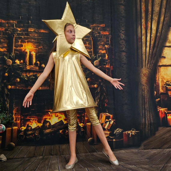 Girl's Star Costume: Shiny Stretch Material, Halloween, Cosplay
