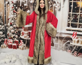 Velvet St Nicholas/father Christmas/victorian/santa/xmas Robe/pullover/ -  Etsy