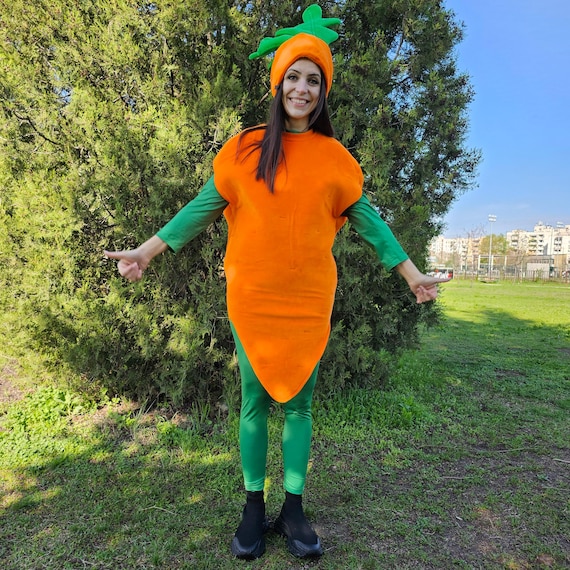 Carrot Halloween Costume for Adults: 4-piece Vegetable Outfit - Etsy