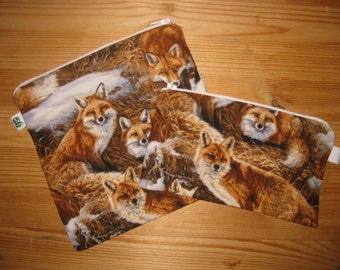 Reusable Zipper Sandwich & Snack Bags Eco Friendly Foxes Fox Animal Print groovy gurls groovygurls