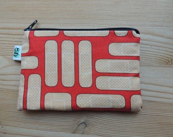 Padded Zip Pouch purse Gadget  - Bandaid Bandage Mini First Aid Make up organizer Nurse print groovy gurls groovygurls