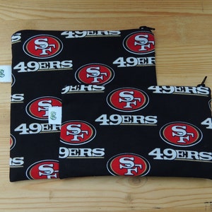 Set of 2 Reusable Zipper Sandwich & Snack Bags Eco Friendly SF 49ers San Francisco  California Football NFL Print