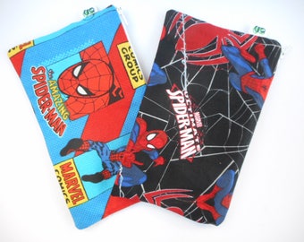 Reusable Zipper Snack Bag/gadget bag Eco Friendly Original Spider-man Spiderman prints groovy gurls groovygurls