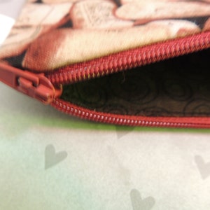Padded mini Zipper Pouch purse Gadget Coin Case pouch Wine Corks print groovy gurls groovygurls image 4
