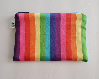 Zero Waste Sustainable Reusable Zipper Snack / Gadget Bag Eco-Friendly Pride Monthg love is love LGBTQ+ Rainbow Print