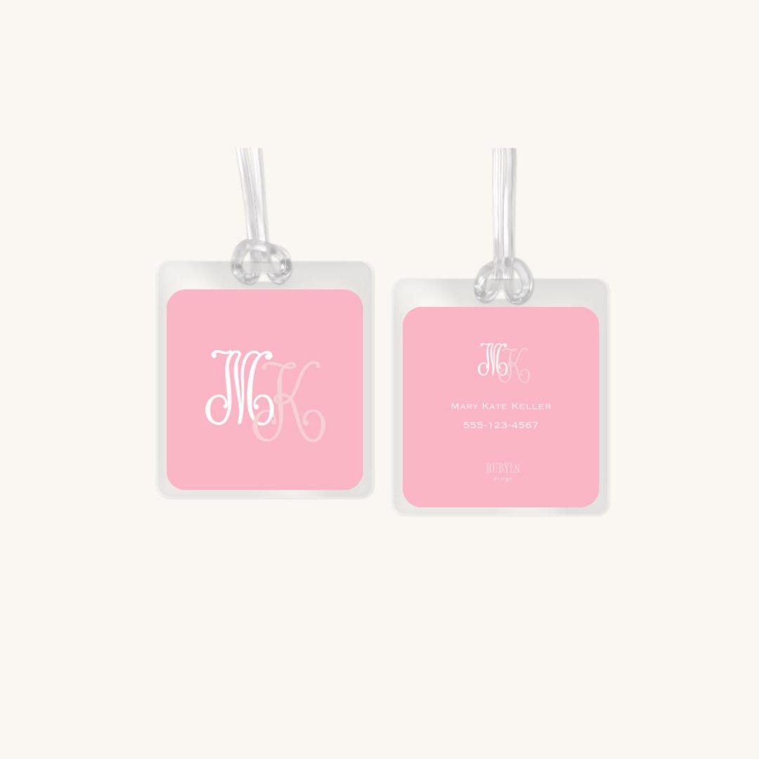 Bag Tag Vector Monogram Laminated Bag Tag | Custom Backpack Luggage Tag - Etsy