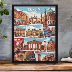 Digitales Poster Berlin| Retro-Stadtwandkunst| Vintage-Berlin-Druck| Digitaler Download| Deutsches Stadtposter| Retro-Reisedekor| Druckbare Berliner Kunst