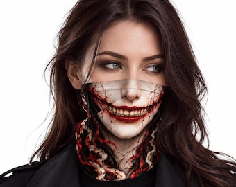 Kuchisake Onna nekwarmer, Japanse horror Halloween gezichtsbedekking