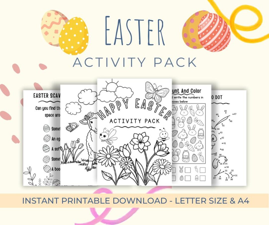 Printable Easter Activity Pack | Kids Games, Colouring Pages (digital ...