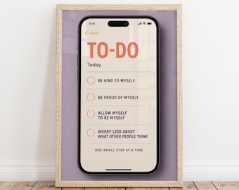 Self Care To Do List Poster, Motivational Wall Art Print