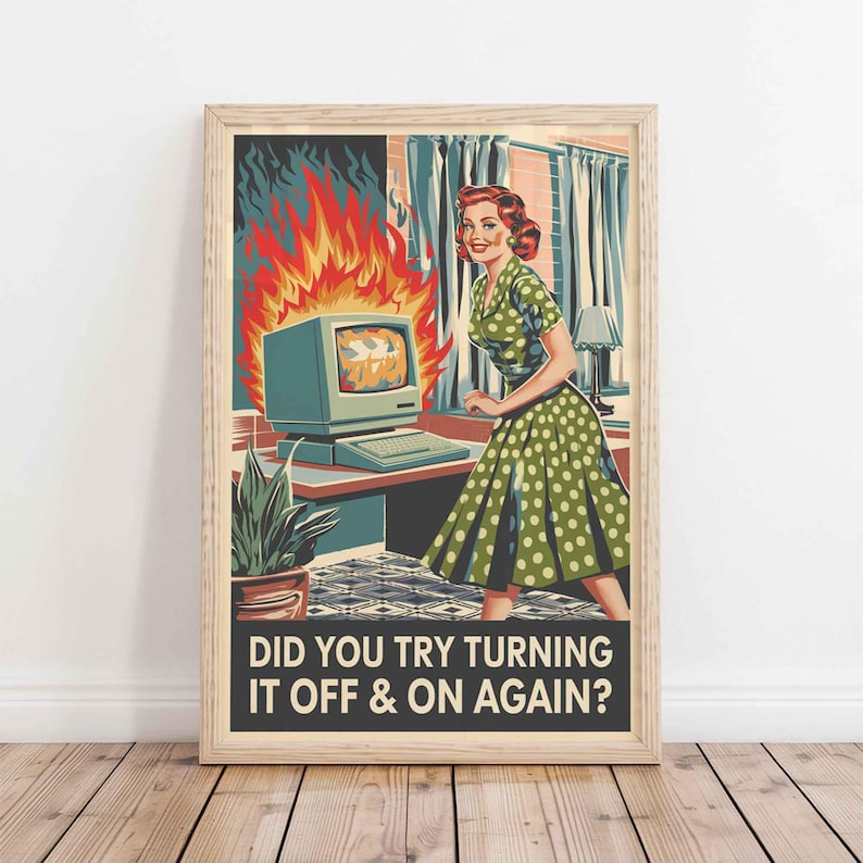 a poster of a woman in front of a computer with the words did you try