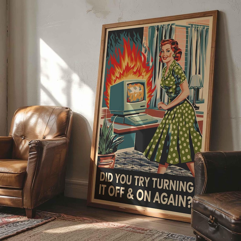a picture of a woman standing next to a chair