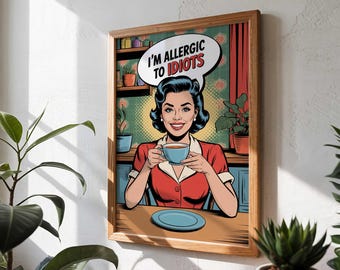 Sassy Kitchen Wall Art | Retro Pop Art Print for Home Humor Decor