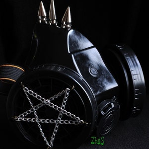 Cyber Mask Cyber Goth Respirator Black Gas Mask Pentagram 3 SPIKES image 1