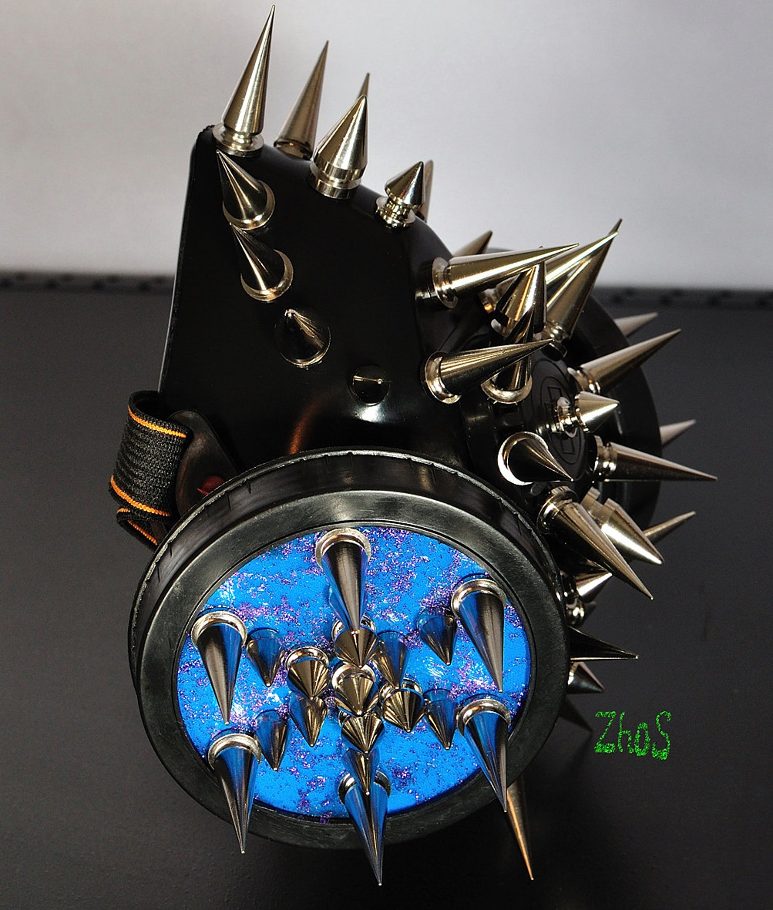 Black Cyber Mask Cyber Goth Respirator Gas Mask MONSTER Spikes Etsy