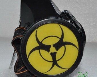 Cyber Mask Cyber Goth Respirator Noir Masque à Gaz BIOHAZARD Jaune